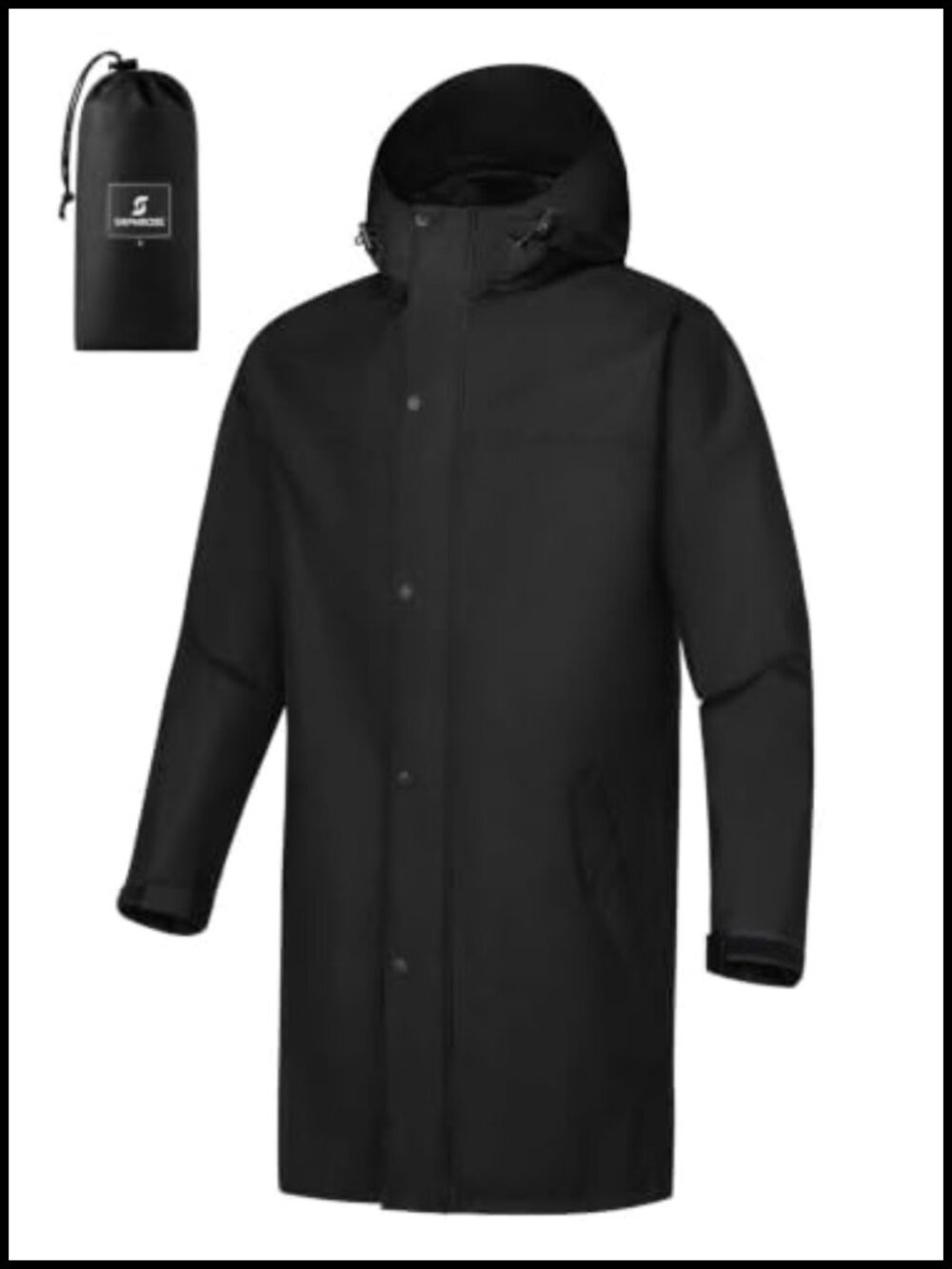 Packable Waterproof Rain Jacket Hooded Lightweight Windbreaker